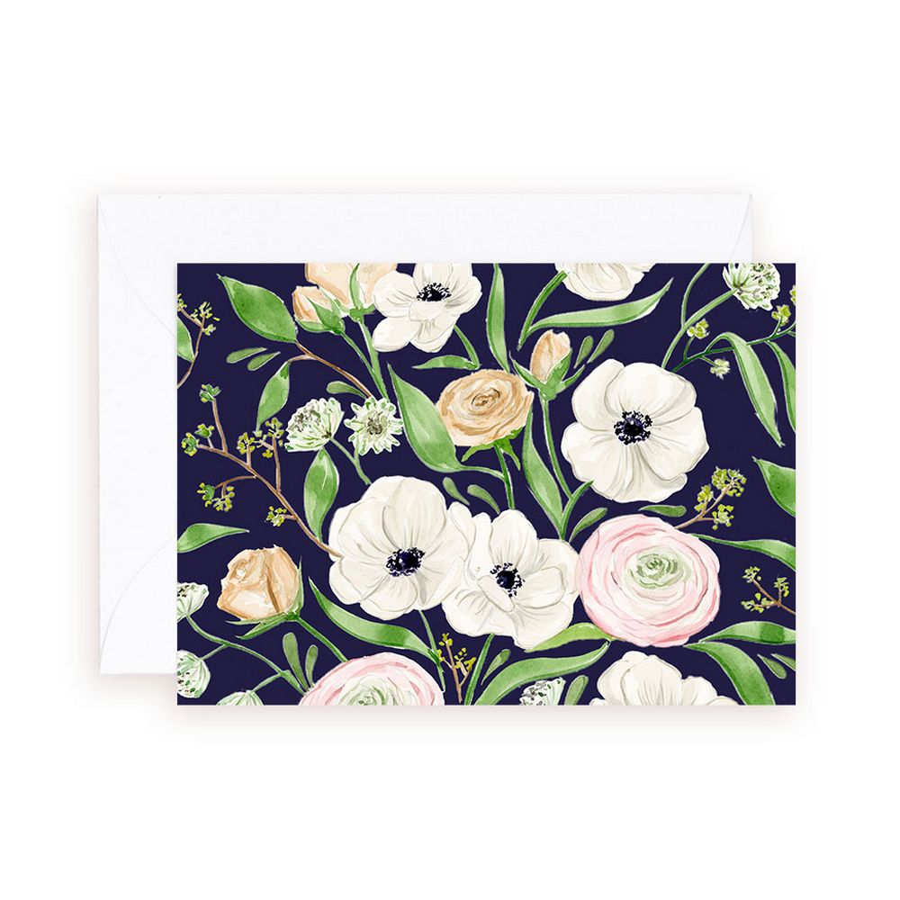 Panda Anemones Florals Enclosure Card