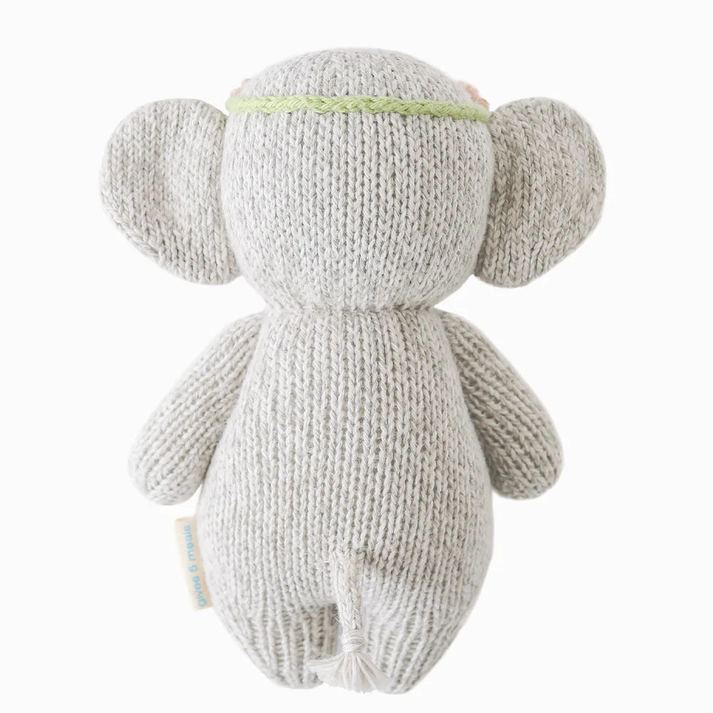 Baby Elephant Blush Floral Hand-Knit Doll