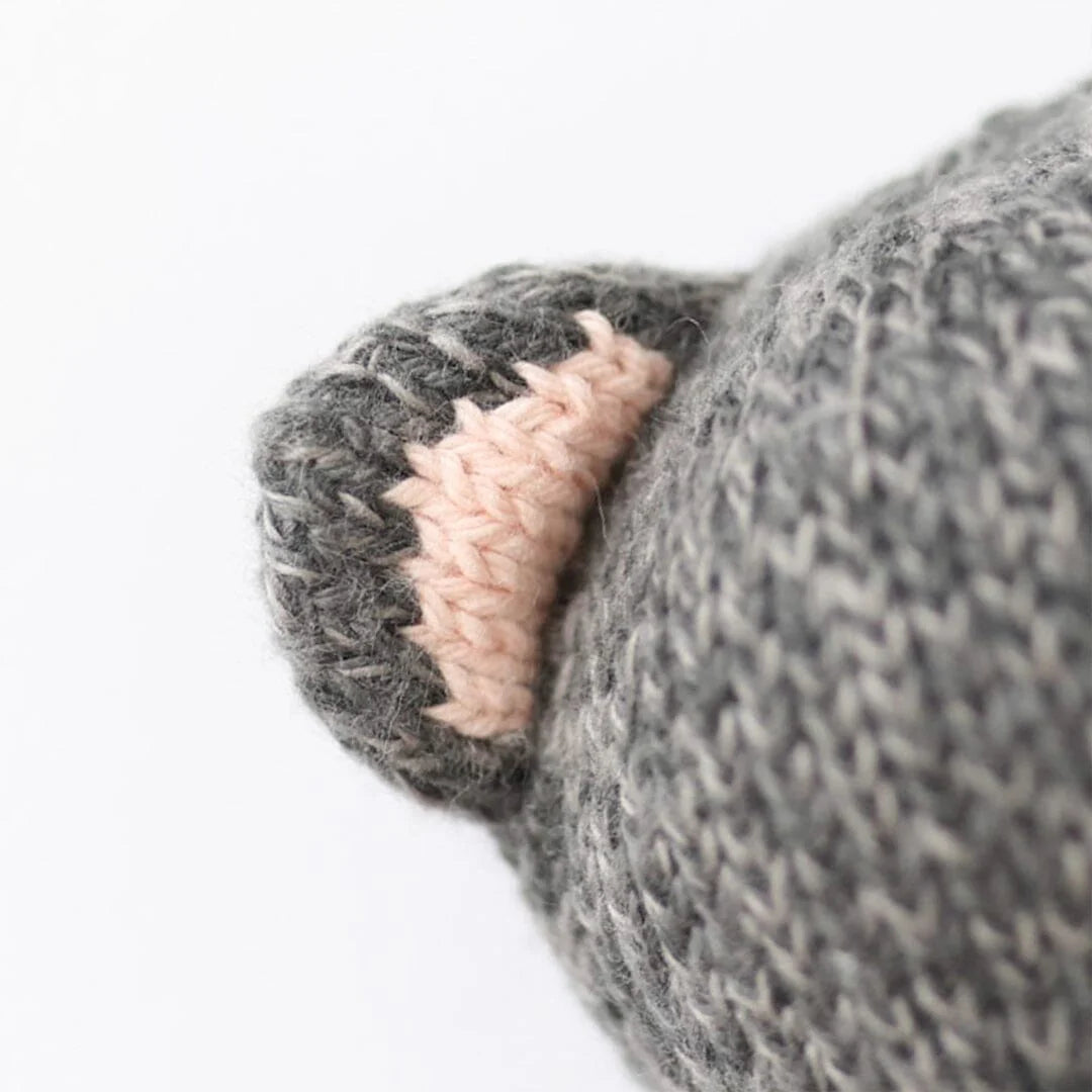 Baby Kitten Charcoal Hand-Knit Doll