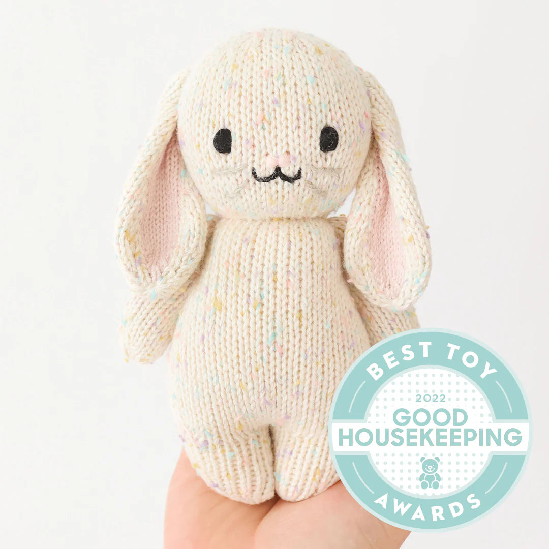 Baby Bunny Confetti Hand-Knit Doll