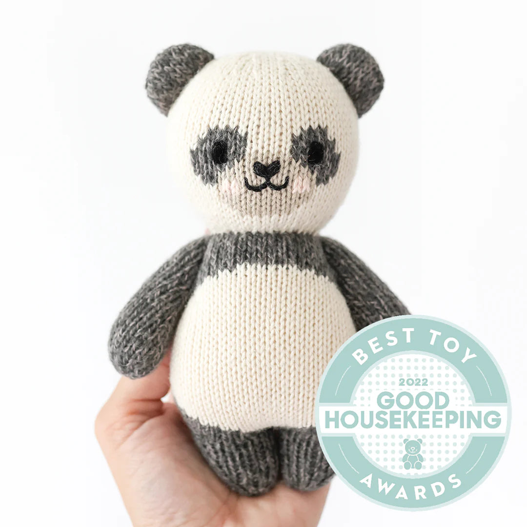 Baby Panda Hand-Knit Doll