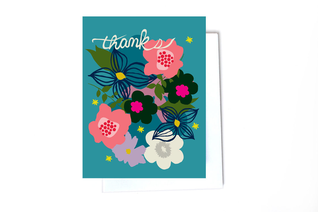 Snip Flowers Thanks Card
