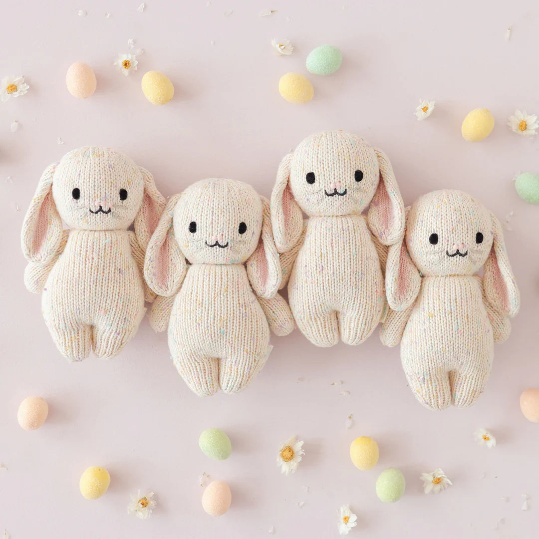 Baby Bunny Confetti Hand-Knit Doll