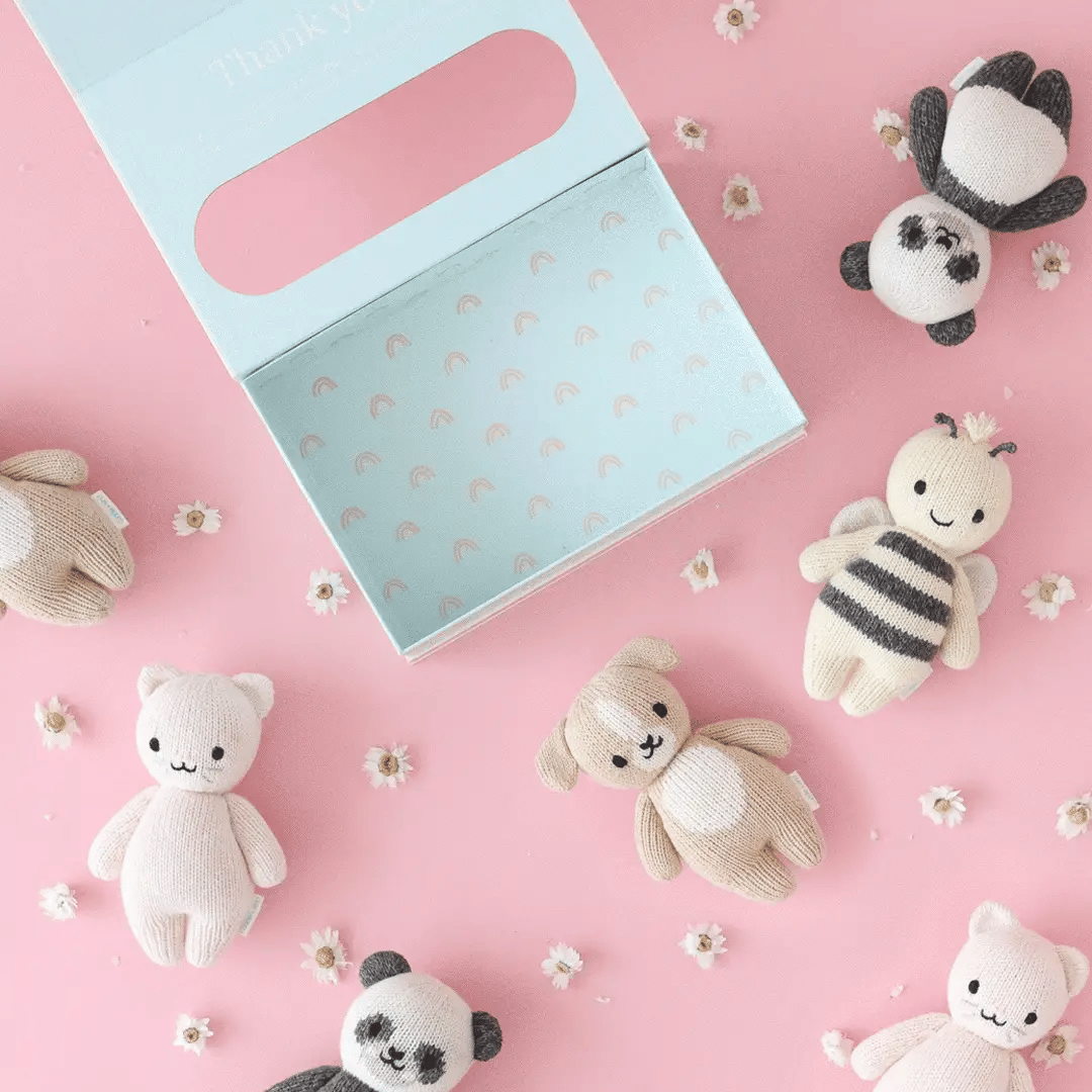 Baby Panda Hand-Knit Doll
