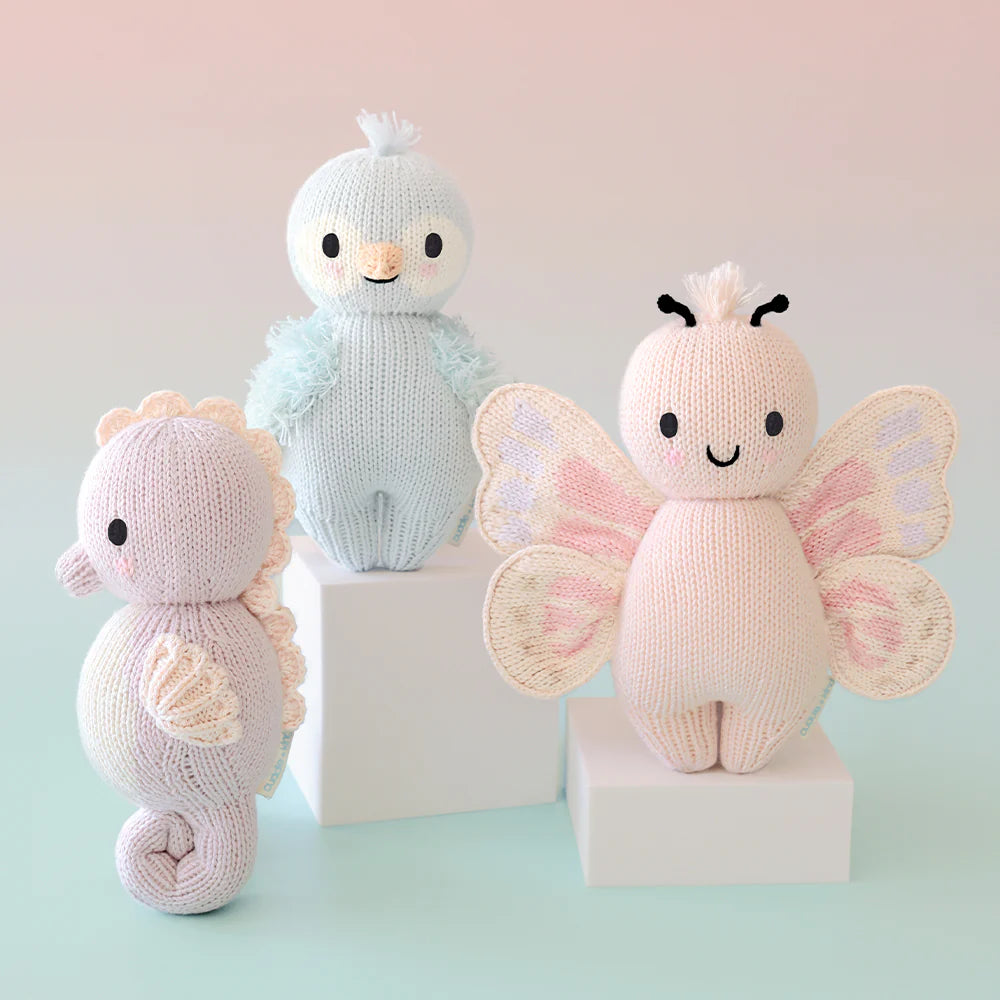 Baby Butterfly Petal Pink Hand-Knit Doll