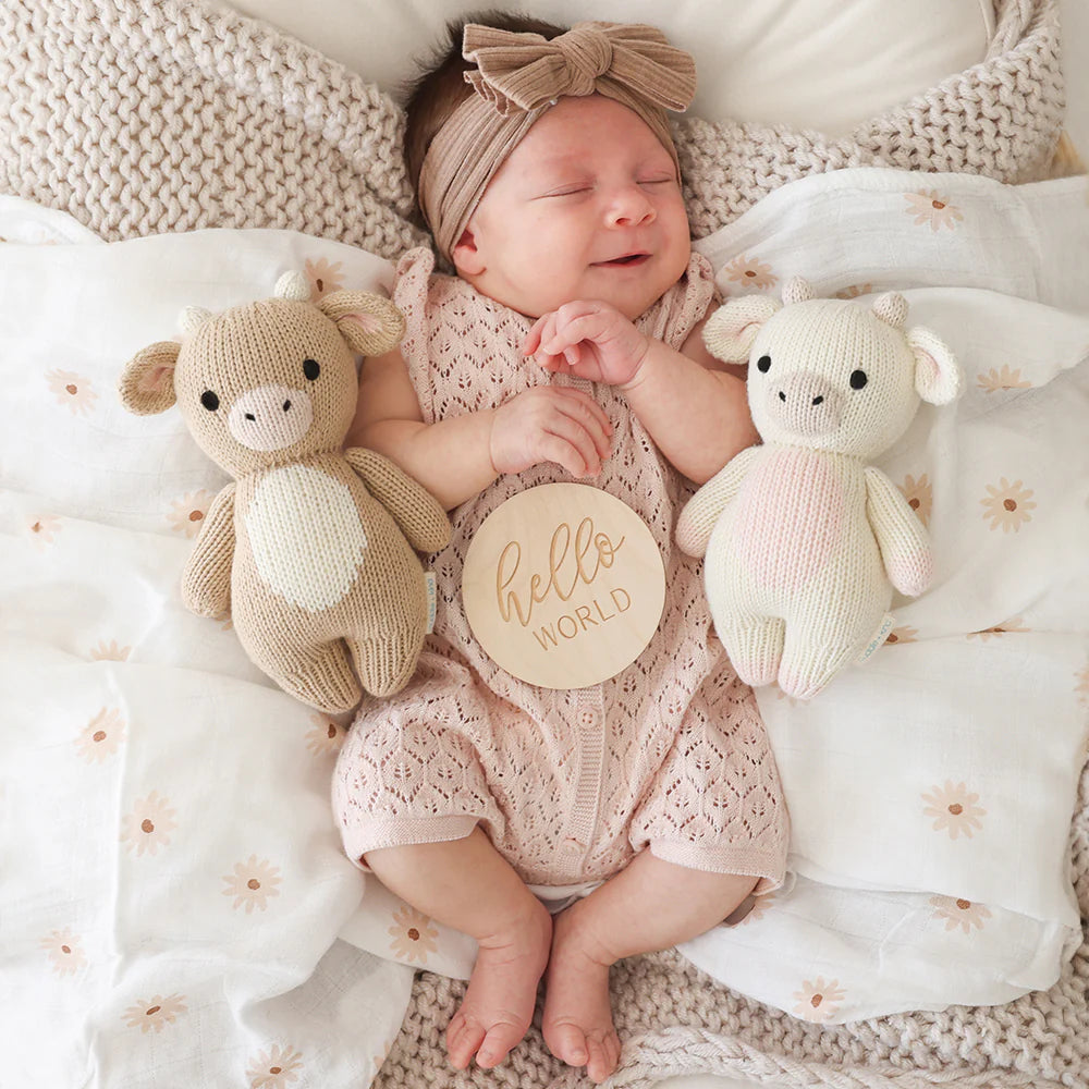 Baby Cow Jersey Hand-Knit Doll