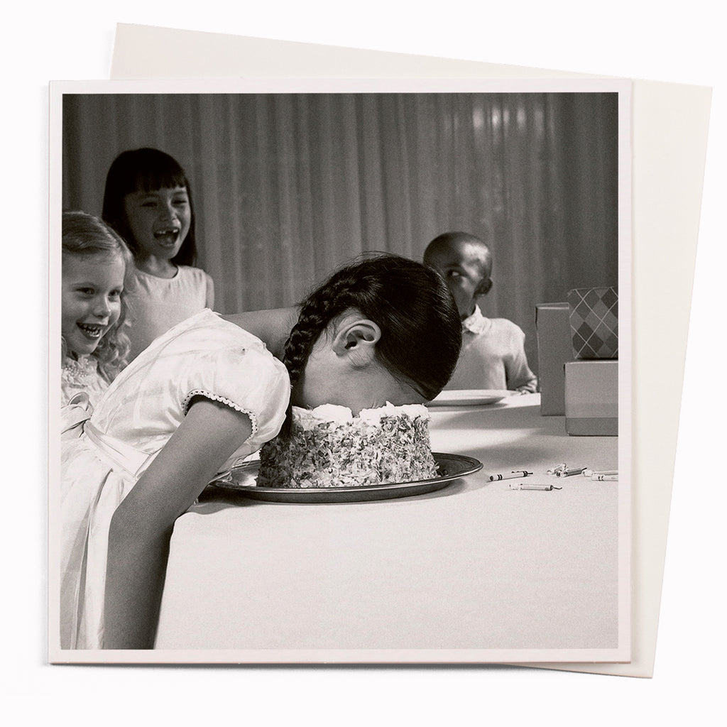 Cake Face Photography Humour Greeting Card