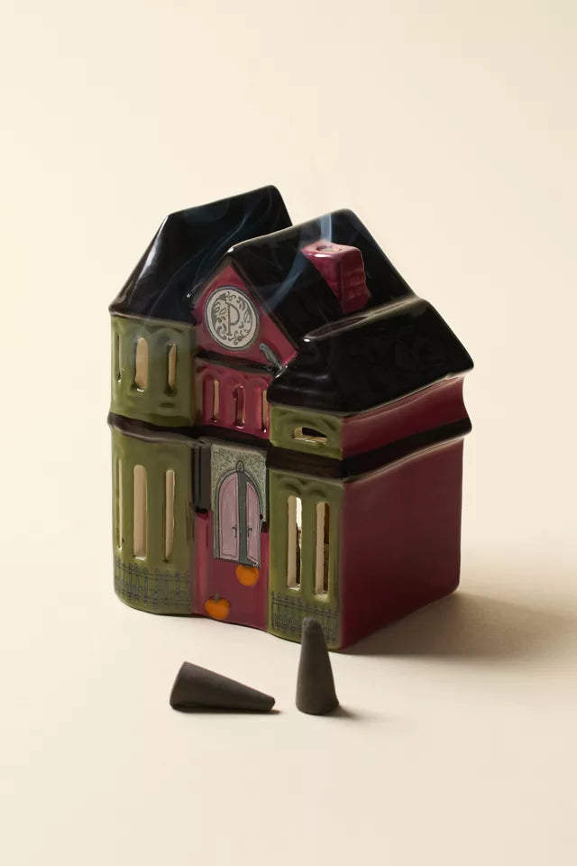 No. 08 Mystic Manor Style House Ceramic Incense + Tea Light Holder