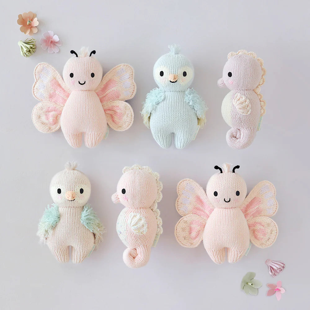 Baby Butterfly Petal Pink Hand-Knit Doll