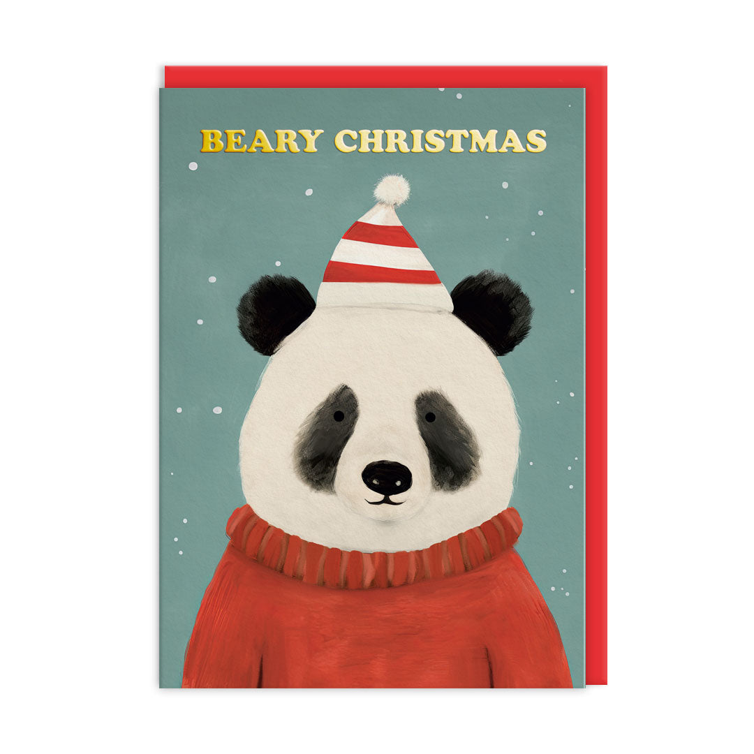 Festive Bears Panda Bear Card