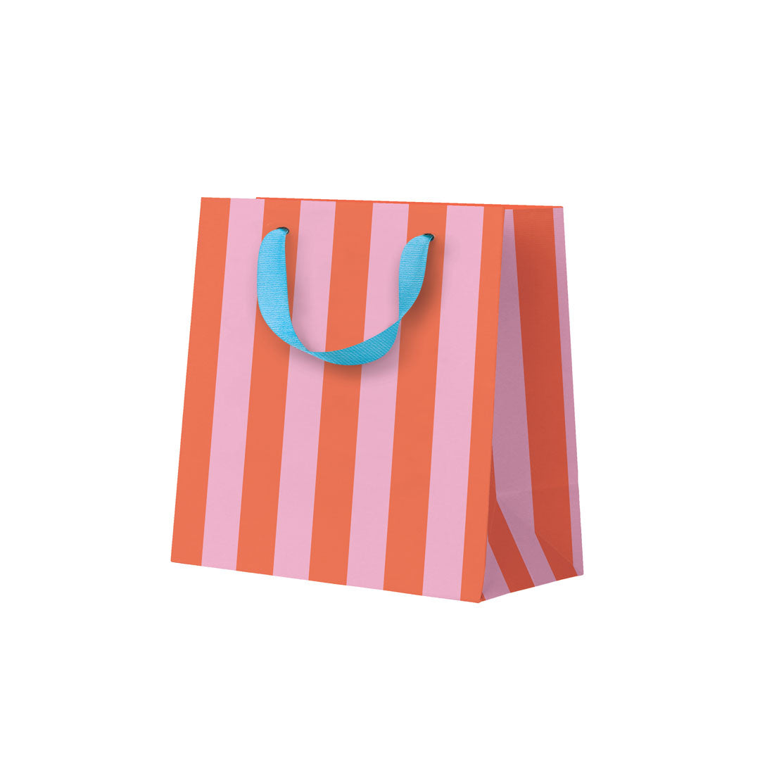 Pink and Orange Stripe Gift Bag
