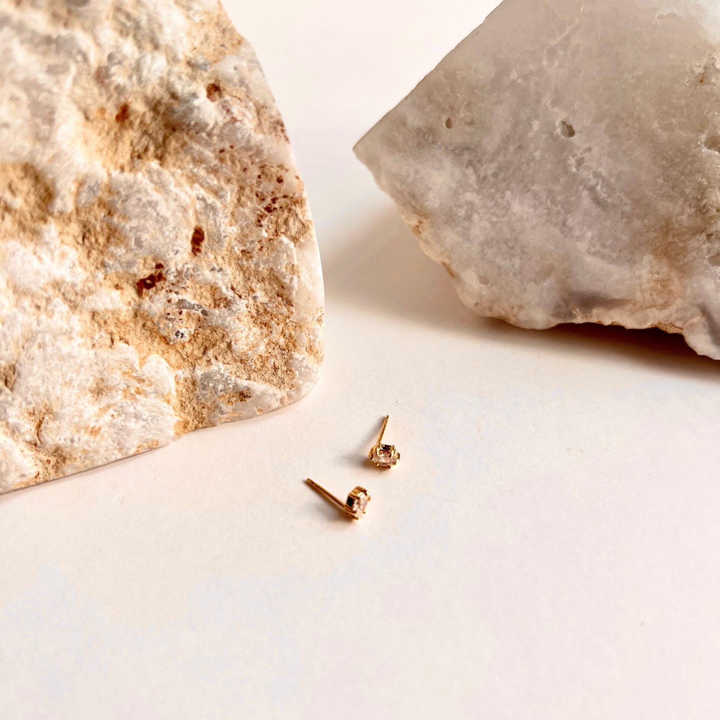 3 X 4 mm Oval Claw Set Stud CZ Earrings