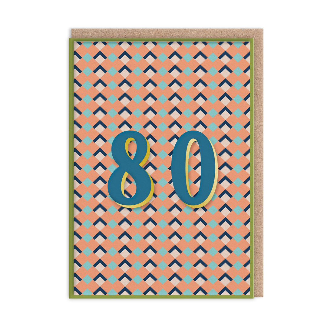 80 Geometric Birthday Card