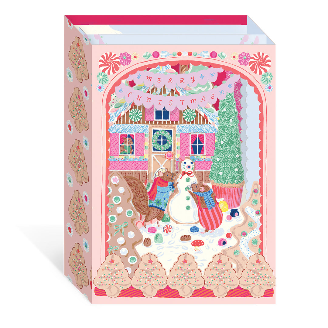 Christmas Gingerbread House 3D Greeting Card