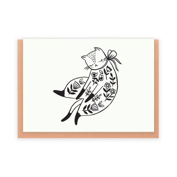 Snoozing Cat card
