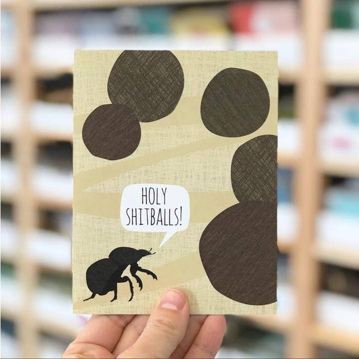 Holy Shitballs Dung Beetle Congratulation Card
