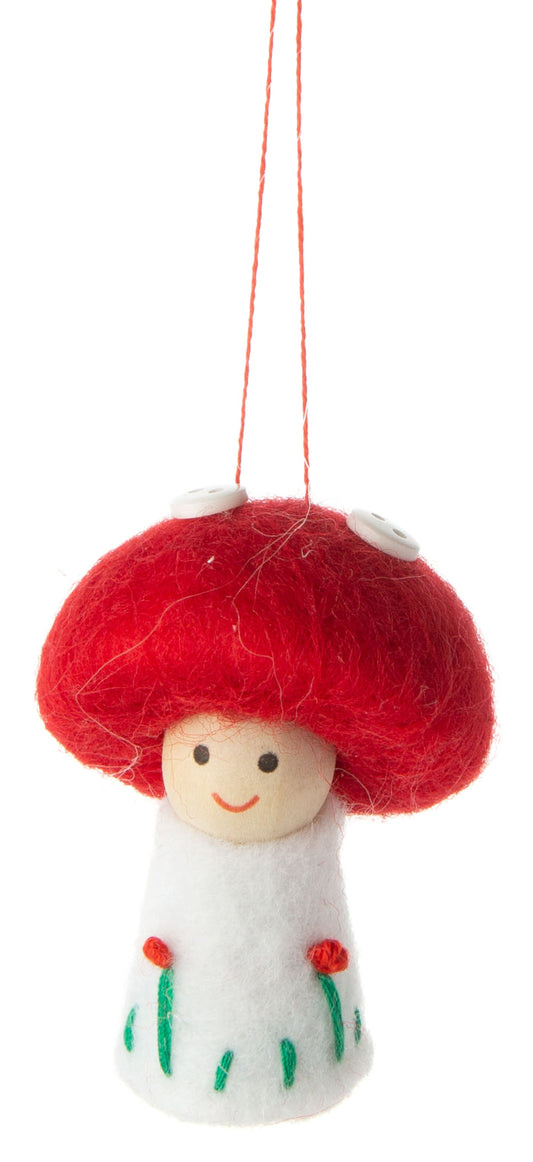 F49 - Felt Mushroom Girl Ornament