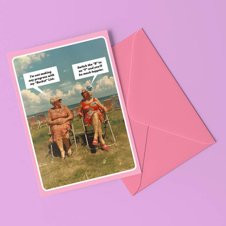 Bucketlist Old Ladies Funny Birthday Card