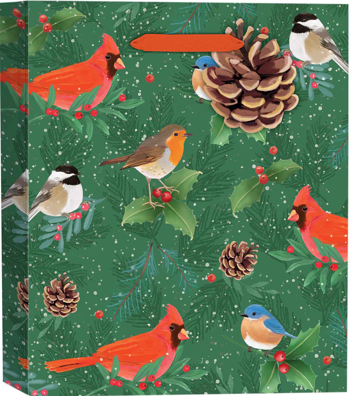 Snow Day Birds Small Square Gift Bag