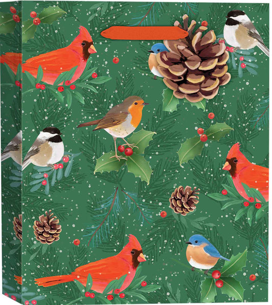 Snow Day Birds Small Square Gift Bag