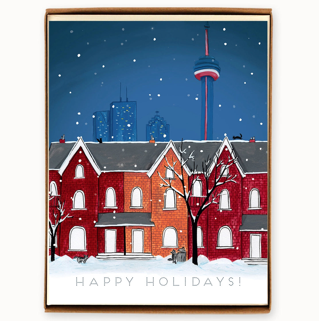 Toronto Snowy Night Scene Boxed Cards
