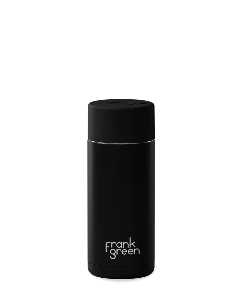 Ceramic Reusable Button Lid Midnight Coffee Cup 16oz