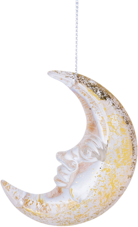 Crescent Moon With Face Ornament