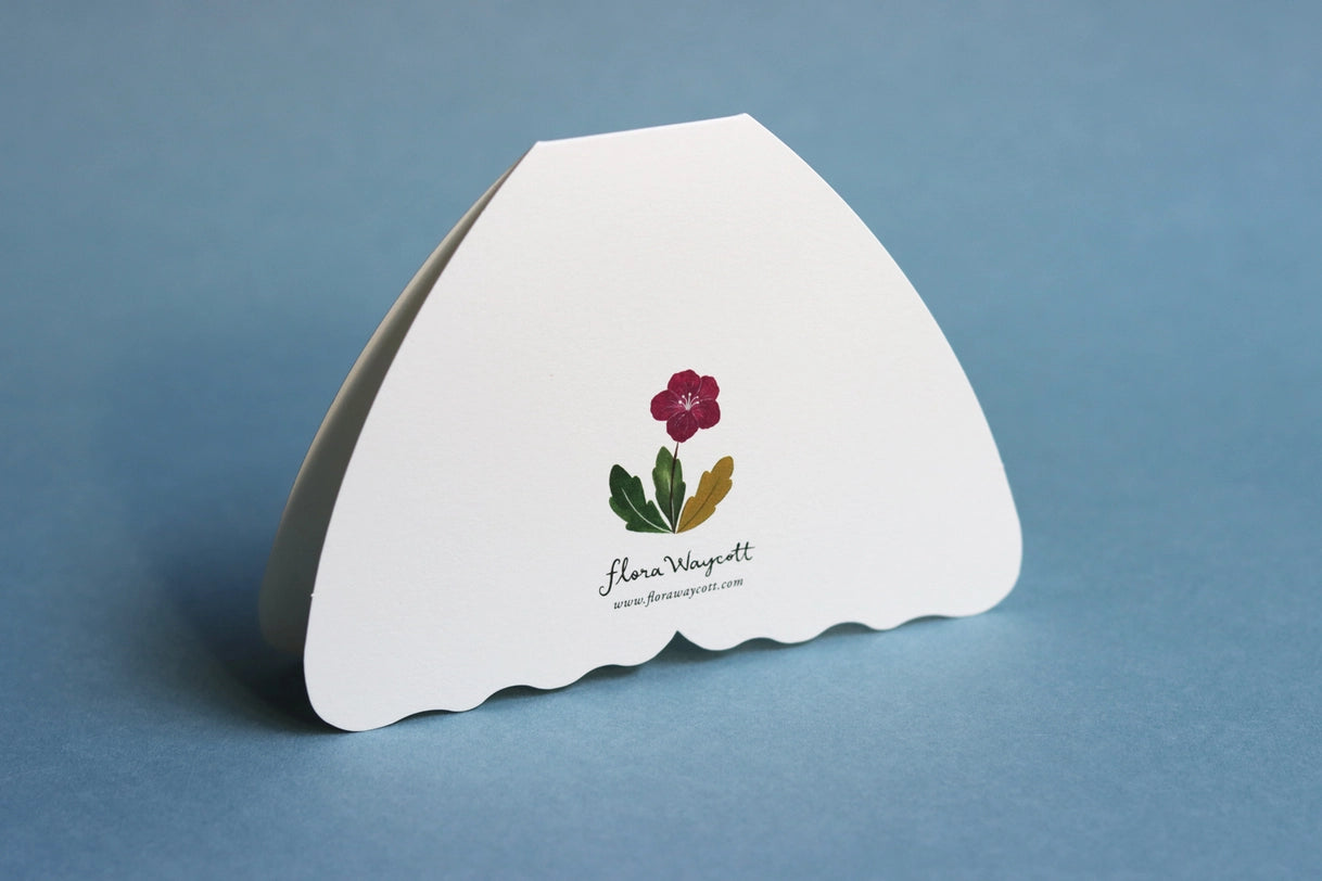 Floral Moth shaped card - Grey