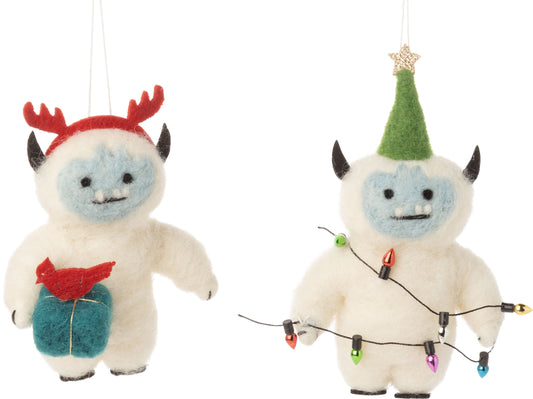 F84 - Felt Yeti Ornament