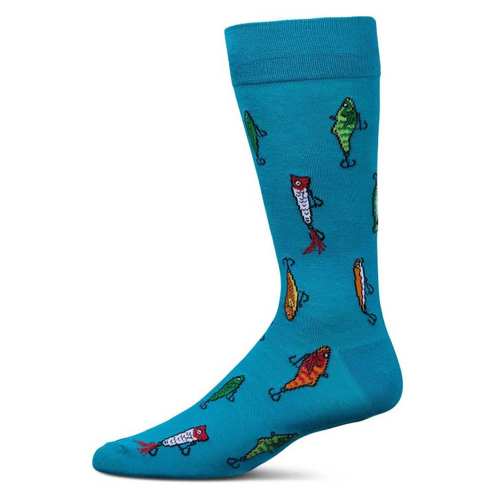 Men's Bamboo Crew Socks Capri Breeze Gone Fishin'