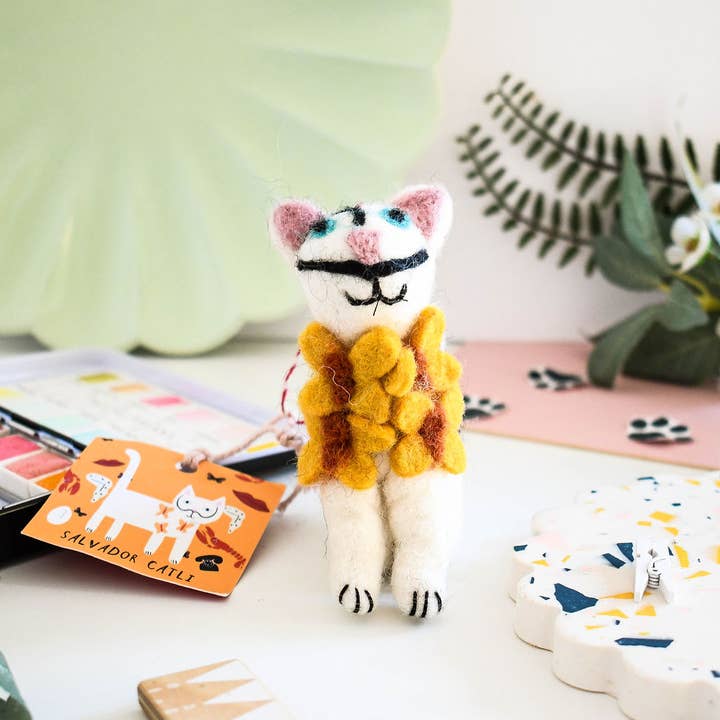 Salvador Catli Art Cat Felt Decoration