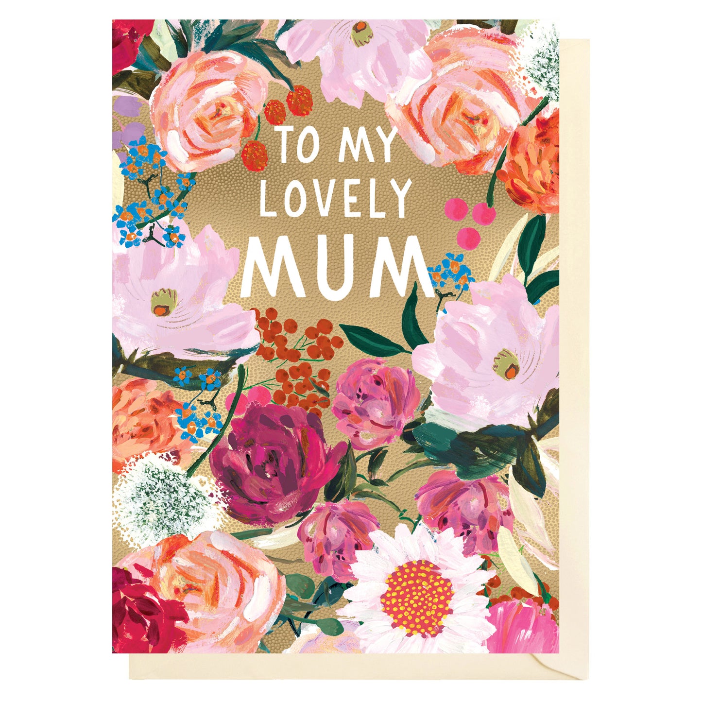 Lovely Mum Gold Floral Card