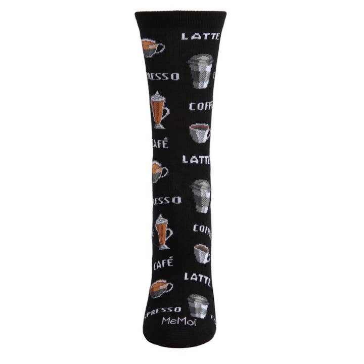 Women's Bamboo Crew Socks Black Various Coffee