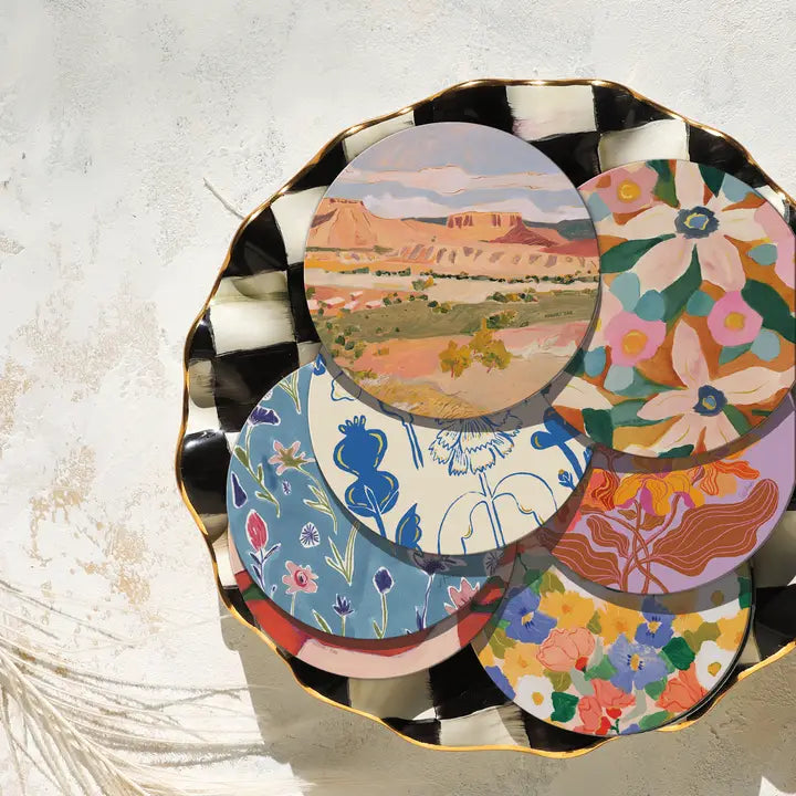 Blue Flowers Seedlings Coaster