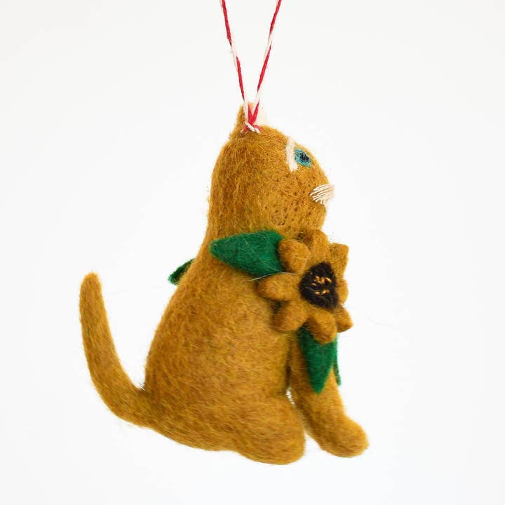 Vincat Van Gogh Cat Felt Decoration
