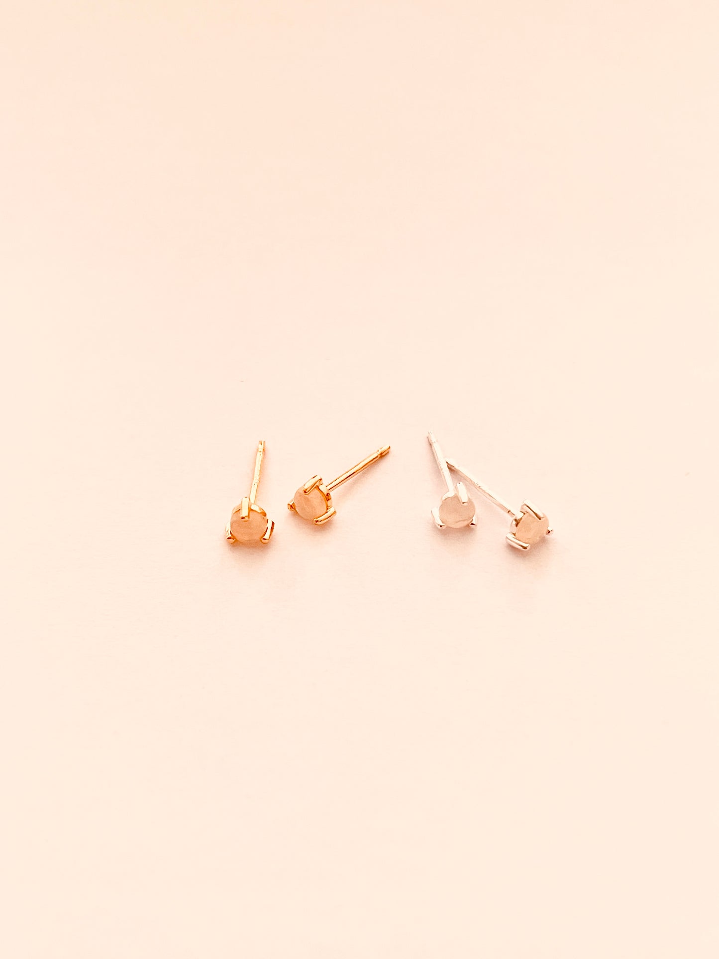 3mm Prong-Set Opal Stud Earrings