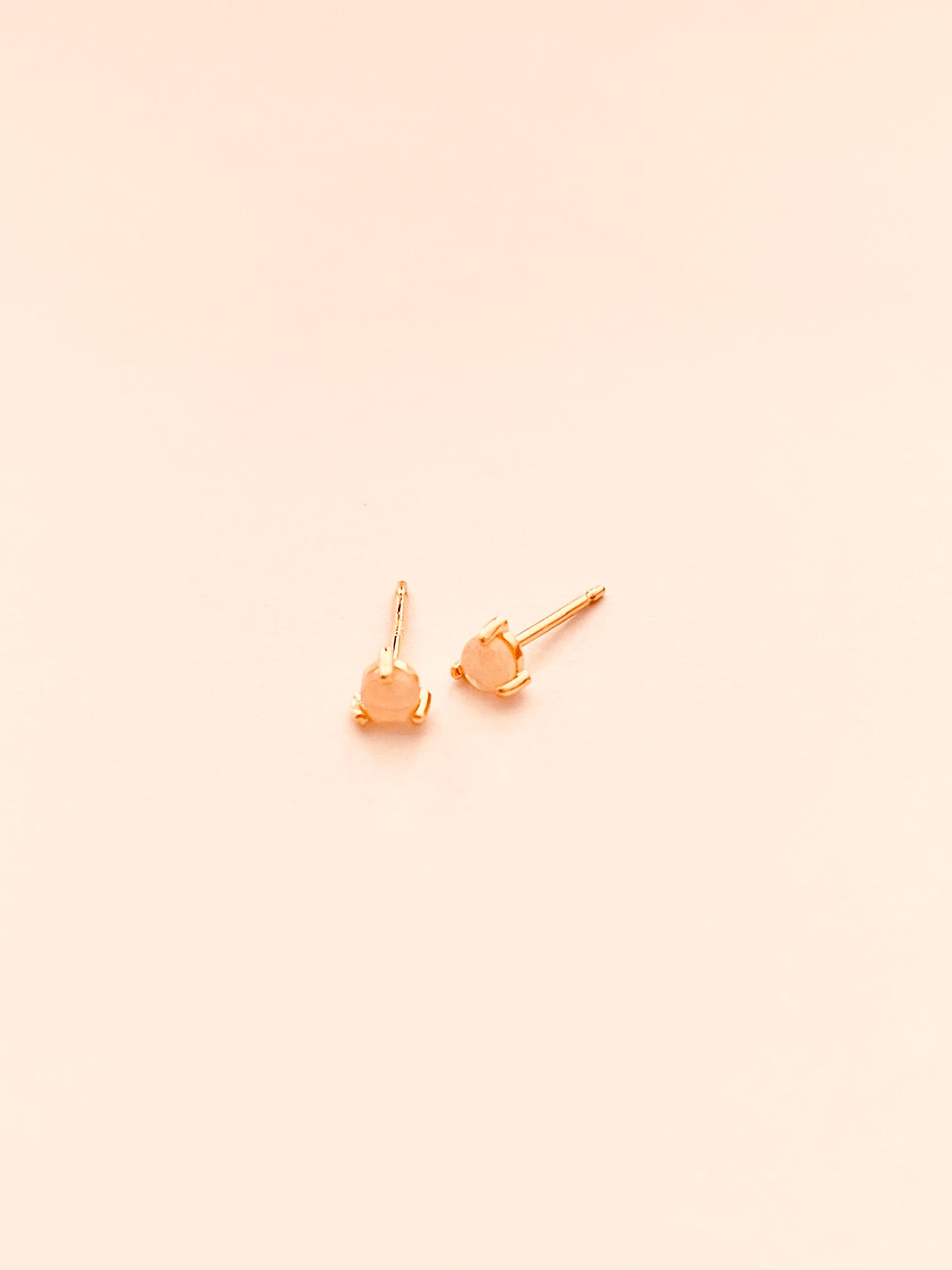 3mm Prong-Set Opal Stud Earrings