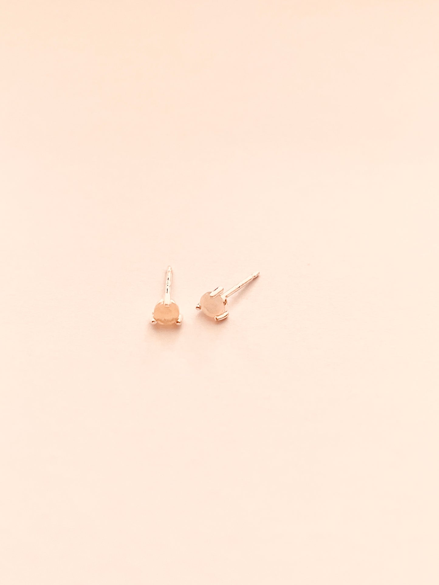 3mm Prong-Set Opal Stud Earrings