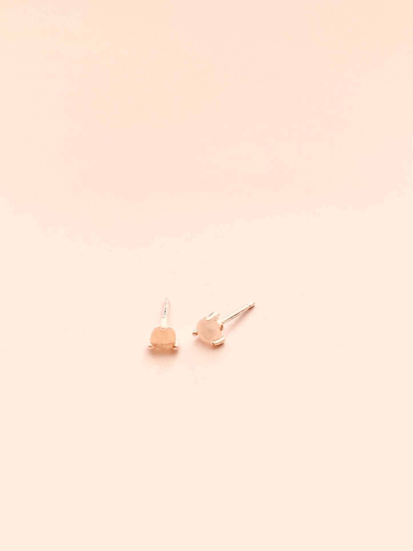 3mm Prong-Set Opal Stud Earrings