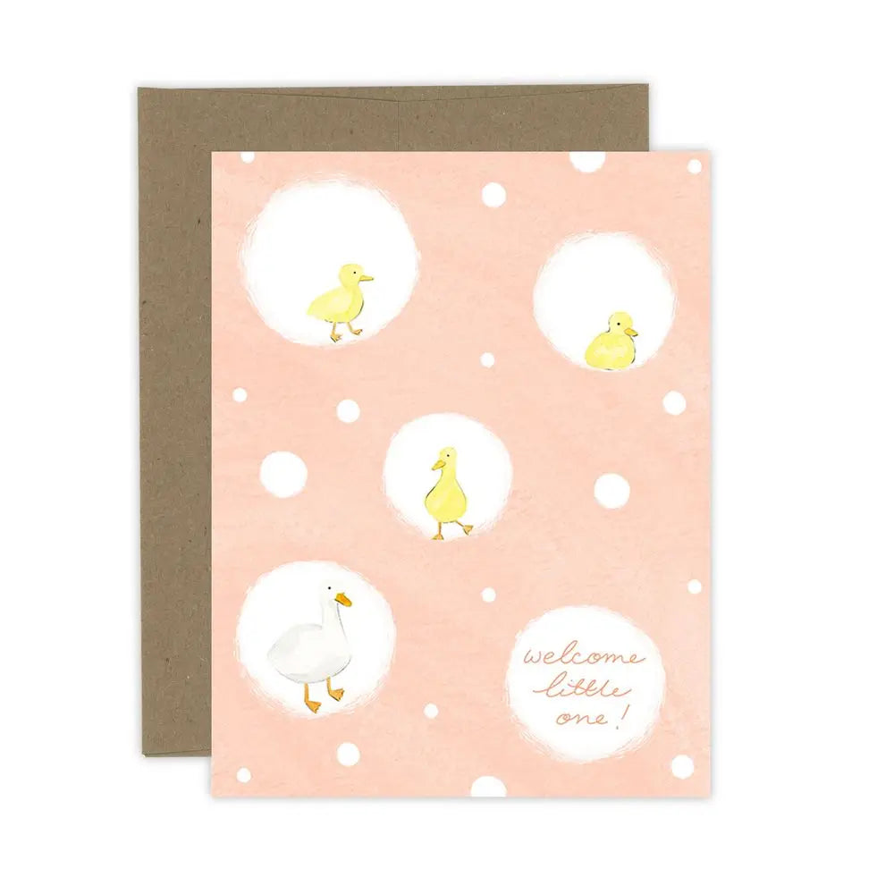 Baby Ducklings Welcome Little One Greeting Card