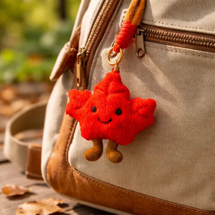 Cute Maple Leaf Plush Bag Charm Keychain
