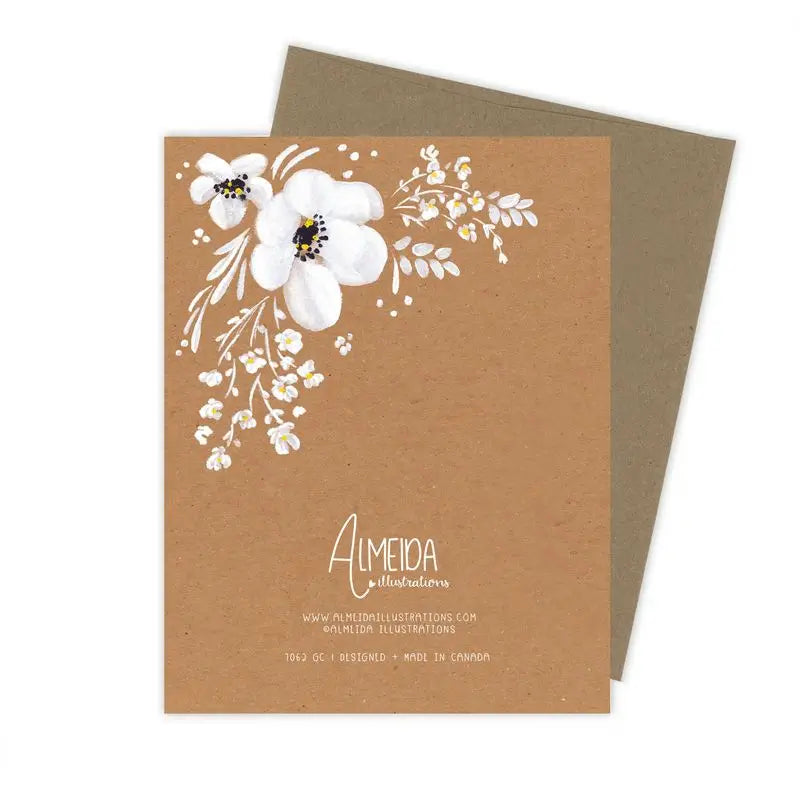 Happiest Wedding Day White Floral Card