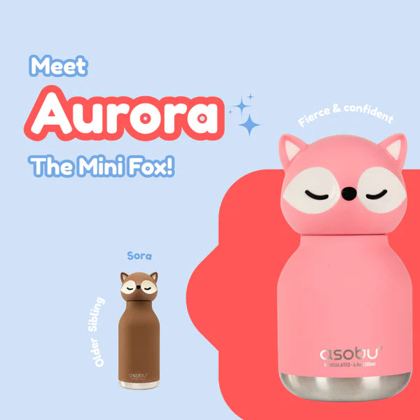 Mini Besties Pink Fox Water Bottle