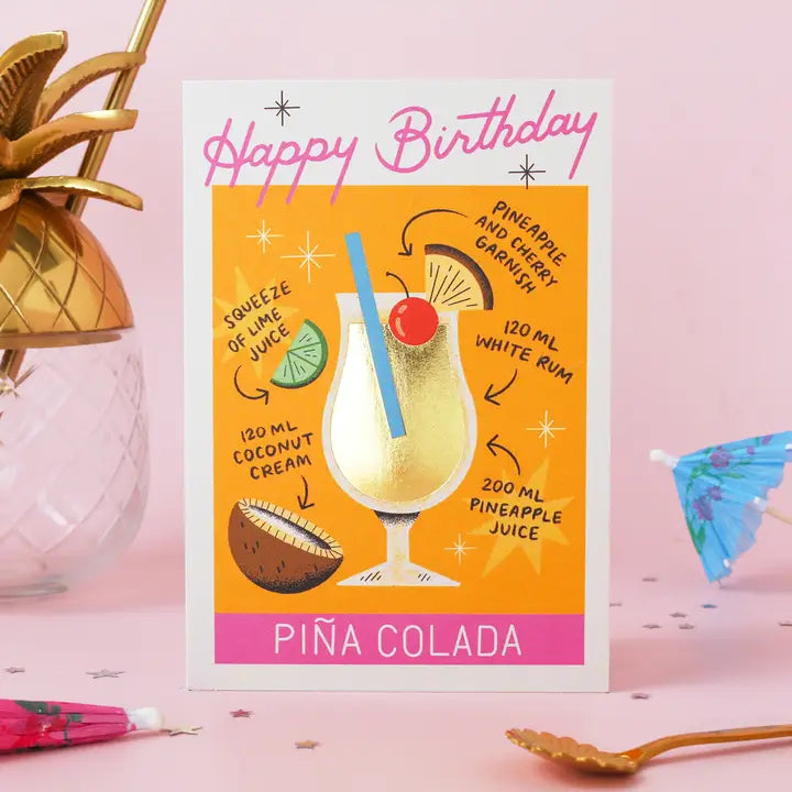 Pina Colada Birthday Card