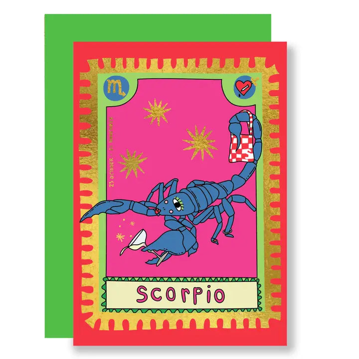 Zodiac Scorpio Gold Foil Greeting Card