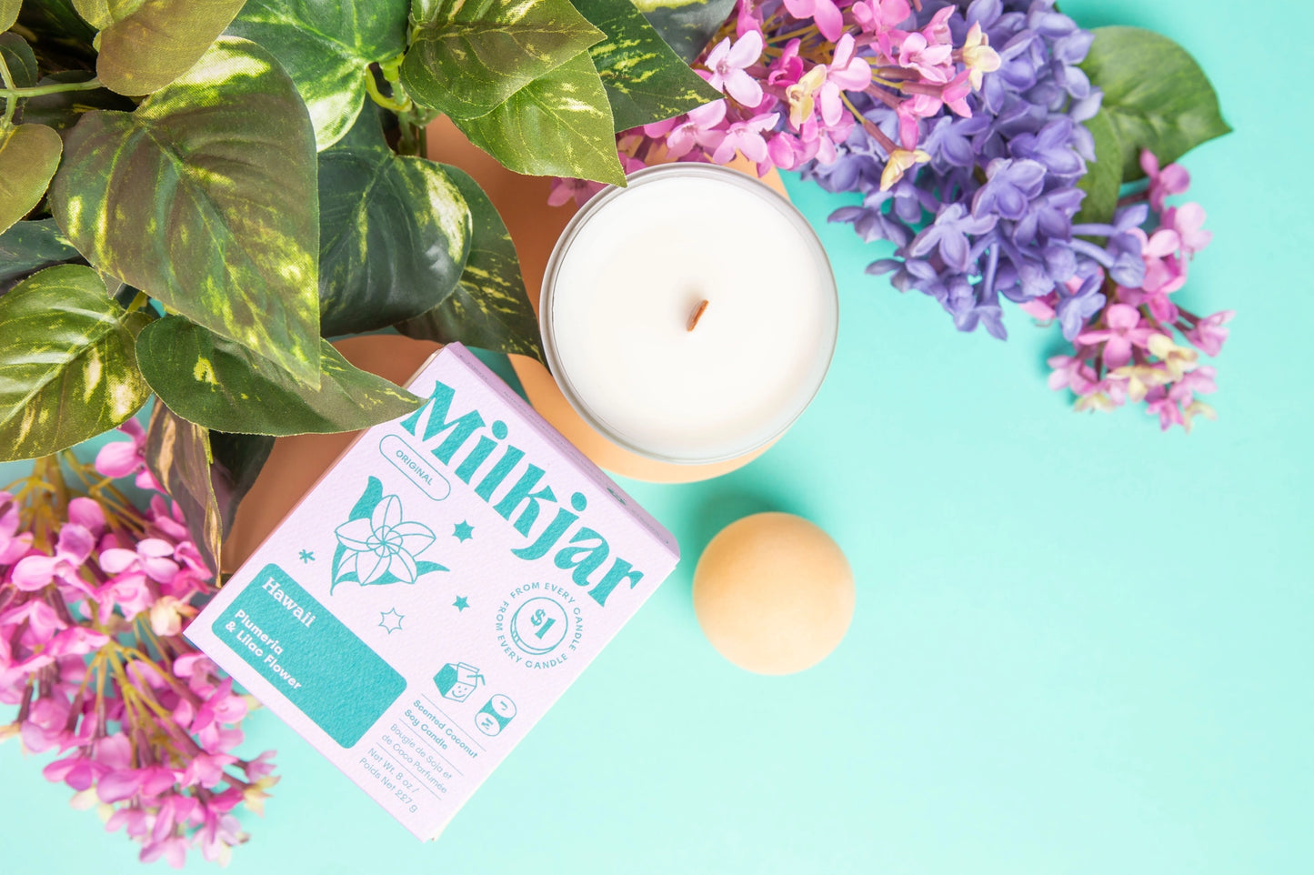 Hawaii Plumeria + Lilac Coconut Soy 8oz Candle