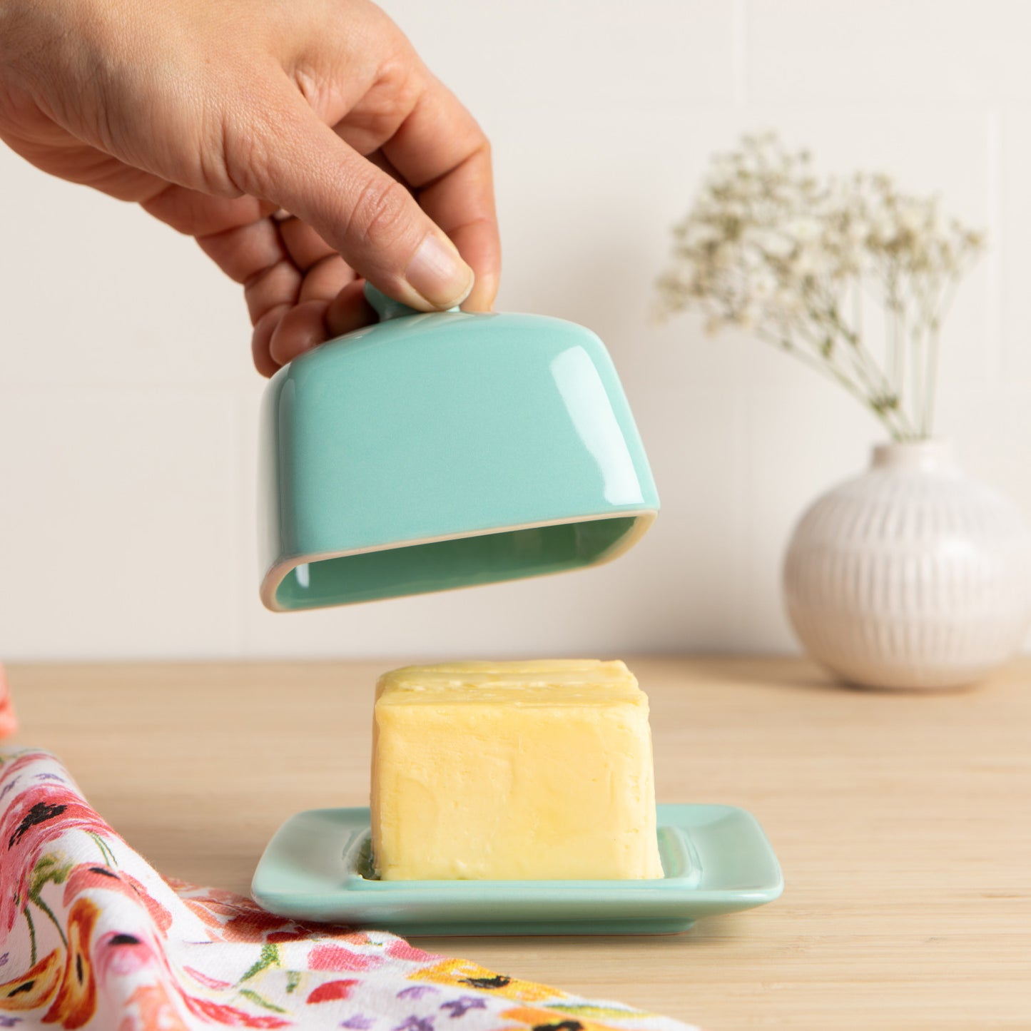 Butter Dish Square Eggshell