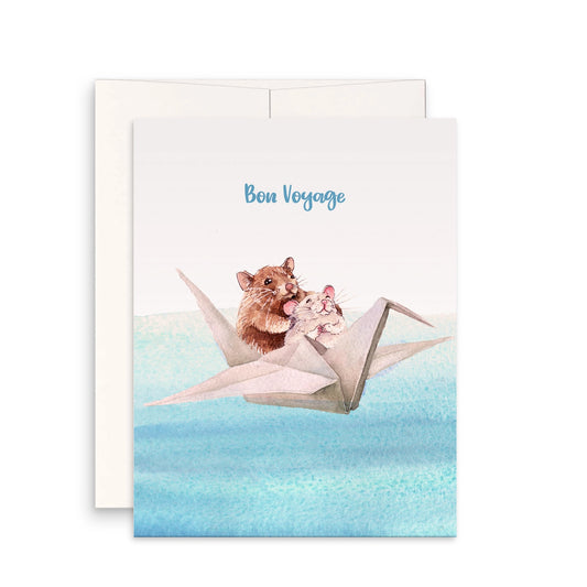 Bon Voyage Mouse Goodbye Card