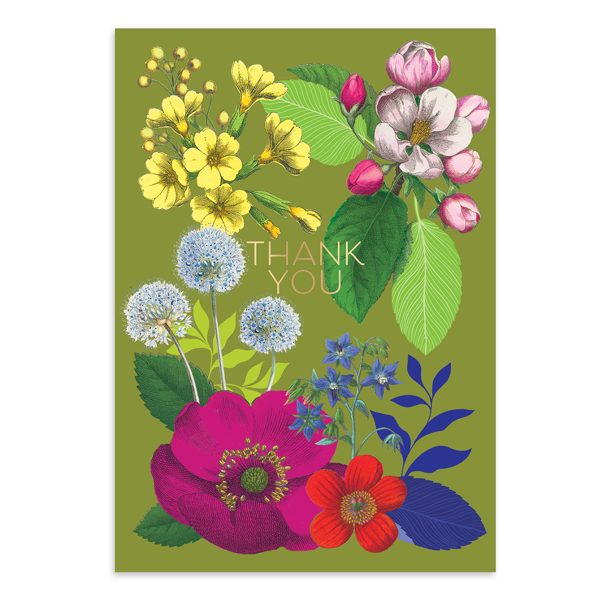 Vintage Floral Flower Thank You Boxed Note Cards