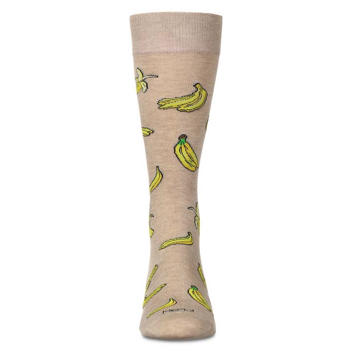 Men's Bamboo Crew Socks Hemp Heather Bananas